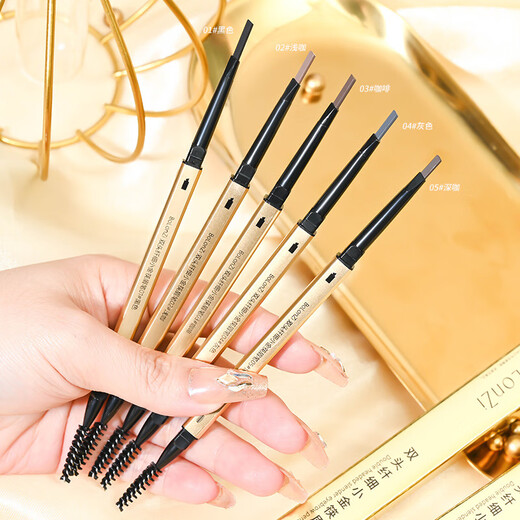 Shi Yiting eyebrow pencil is waterproof, sweat-proof, not easy to fade, small gold bars, small gold chopsticks, long-lasting, not easy to fade, extremely fine men and women, fine head eyebrow pencil 05# dark coffee color * 3 pieces