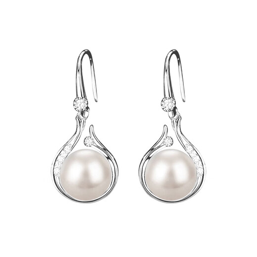 QPQK natural freshwater pearl earrings, feminine, high-end, niche, 2025 new style young earrings, authentic earrings, white shell earrings
