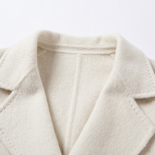 Xiangying double-sided woolen coat for women 2025 winter new woolen mid-length high-end white woolen coat off-white M 160/84A/95-110Jin Jin equals 0.5 kg