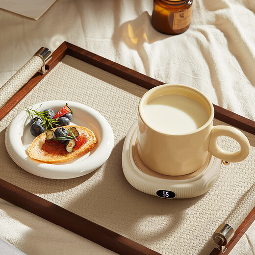 OIDIRE (Odd) Heating Coaster Constant Temperature Coaster Insulation Coaster Heating Cup Constant Temperature Cup Milk Warmer Insulation Base Tea Coaster Health Cup Warm Cup Adjustable Temperature Smart 0L - White Standard Model without Water Cup
