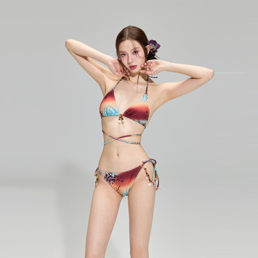 Shijanu Original 2025 New Shell Print Sexy Slim Hot Spring Resort Beach Split Swimsuit for Women Color S