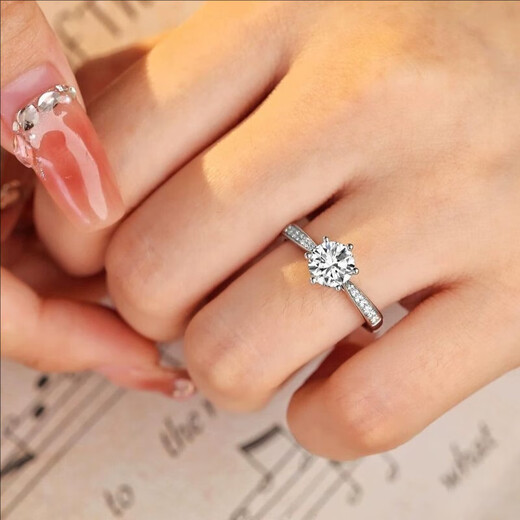 AVHE 18K gold set with artificially cultivated diamond ring, wedding ring, artificial diamond ring for women, wedding gift for Chinese Valentine's Day pairing ring, platinum crown micro-setting - diamond 2 carats, VVS clarity, number 9-20 circle can be remarked