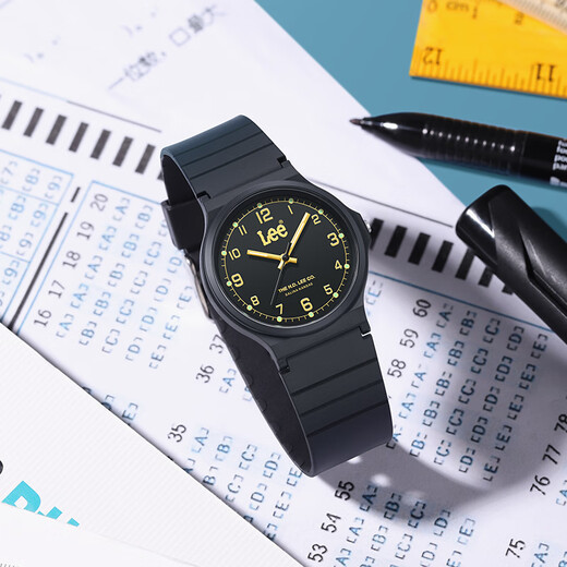 Lee student watch for teenagers, middle and high school students, special mechanical silent pointer examination watch, children's U554 black gold