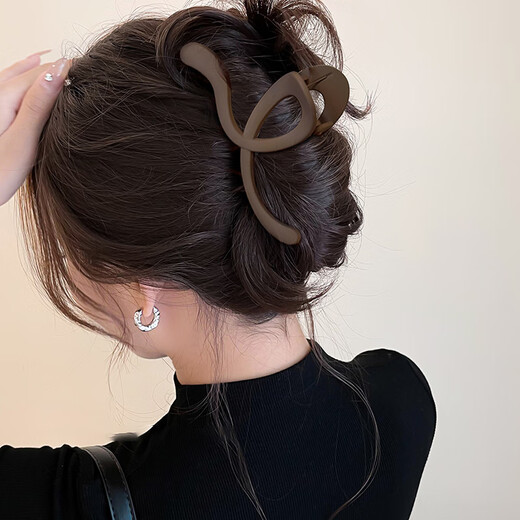 Banzheni grab clip hairpin women's simple large shark clip high-end half-tied hair headdress Maillard style hairpin on the back of the head