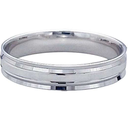 Beijing Gold Trading Center Co., Ltd. Platinum solid solid CNC three-ring ring (width is about 3.8-4.2) Mother and lover’s birthday Mid-Autumn Festival gift Platinum solid solid CNC three-ring ring (about 4.75g)