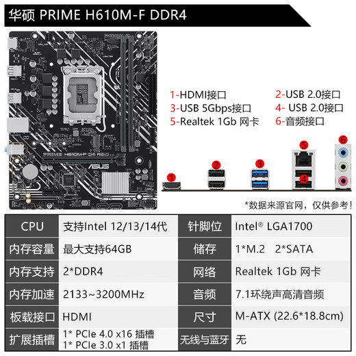 ASUS (ASUS) 12. Generation CPU Motherboard I5 12400f 12490f 12600KF Lose Chip Box Box U Set H610m-F DDR4 I5-12400F LOSSE CHIP [DREIGE DREIGE JAHRE STORE Insurance]