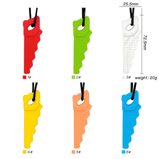 Children's oral anti-loss period soothing gum baby teething stick serrated silicone teether must-have for older children blue 1 pack