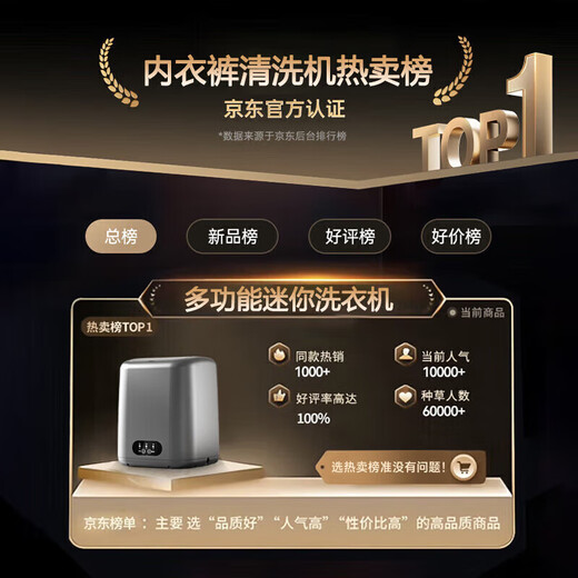 Xiaomi ecological chain underwear washing machine semi-automatic washing and drying dual-use machine underwear cleaning small household dormitory apricot + blue light sterilization