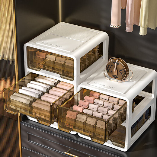 Underwear and underwear storage household drawer-type compartment socks storage box multi-functional layered dust-proof 15 compartments-transparent