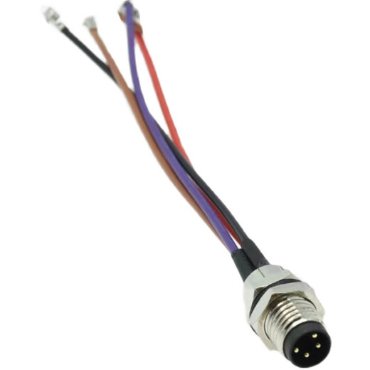 M8 connector aviation plug socket flange seat plate front plate rear 3 core 4 core 56 core glue welding with line waterproof 6 hole female seat with line 20cm glue filling behind the board installation