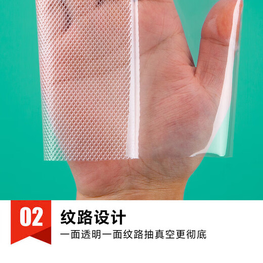 Wangnuo vacuum food bag household textured fresh-keeping bag pumped rice dumplings dry goods bacon fresh-keeping sealed plastic transparent seal mesh packaging bag extra thick no pick machine 20*25cm*50 pieces