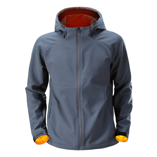 Alen Botun winter soft shell jacket for men with velvet, warm, windproof and water-repellent, new sports outdoor hiking, mountaineering and running jacket, gray windproof, water-repellent, velvet L (120-140Jin Jin equals 0.5kg)