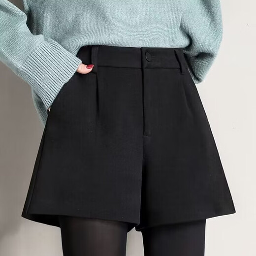 JIL ANON Shorts Women's Autumn and Winter Outerwear Winter 2025 New Slim Wool Thick Loose High Waisted Wide Leg A-Line Boot Pants Gray S 26