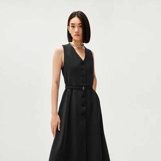 HLA Hailan House Vest Dress Women's 25 New Zengchao Joint Slim Skirt Women's Spring Dark Gray Y0 S 155/80A Recommended 80~90Jin Jin is equal to 0.5 kg