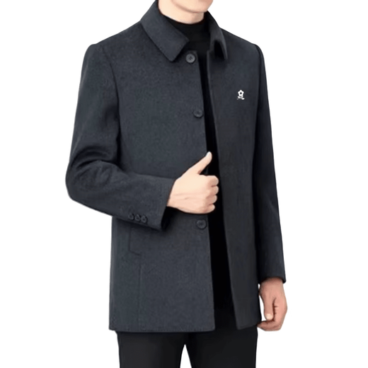 MONTAGUT Autumn and Winter Jacket Double-sided Cashmere Coat Men's Wool Wool Mid-Length Dad Jacket Plaid Gray No Liner Exposed Button S 165/84A