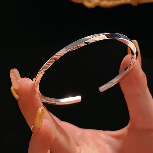 Keshan S999 Pure Silver Men's Silver Bracelet Bracelet Men's Bracelet Boys Simple Chinese Valentine's Day Gift Birthday for Boyfriend 999 Pure Silver Bracelet Exquisite Gift Box + Appraisal Certificate