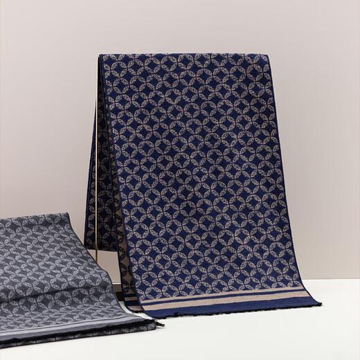 Shanghai Story Counter Same Style Autumn and Winter New Mulberry Silk Brushed Warm Scarf Men's Gift Box Samba Red