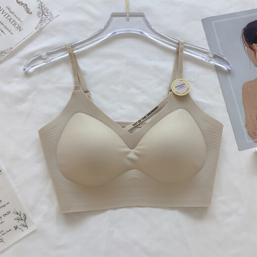 Gufei Hollow Letter Beautiful Back Seamless Beautiful Back Underwear Small Breast Gathering Shows Bigger Secondary Breasts Anti-Sagging Bandeau Wrapped Chest 3716 Black One Size