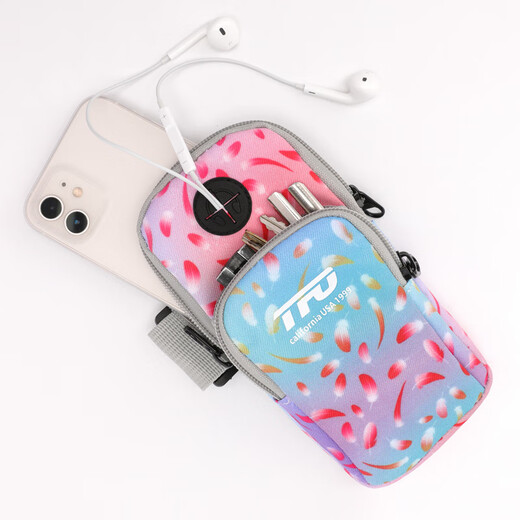 TFO event-level running mobile phone bag sports arm bag for men and women water-repellent wrist bag mobile phone case outdoor fitness equipment powder blue