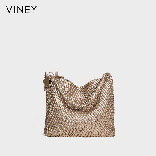 
viney braided bag women's bag large capacity tote bag shoulder bag birthday gift for girlfriend wife [champagne color] high-end practical underarm bag fashion brand commuting versatile casual handbag