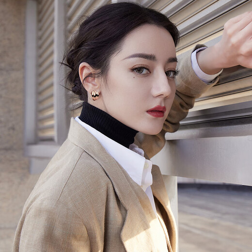 QPQK temperament earrings light luxury high-end rose gold earrings 2025 new sterling silver fashion earrings female birthday gift rose gold earrings