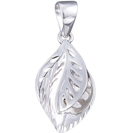 Lao Fengxiang platinum pendant pt950 double leaf pendant necklace for girl's birthday, platinum jewelry for girlfriend and wife, platinum, about 1.39g