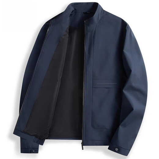 UOSO men's jacket casual business 2025 autumn and winter new style young and middle-aged loose stand-up collar work jacket men gray 5XL 190 (suitable for 160-180Jin Jin equals 0.5 kg)