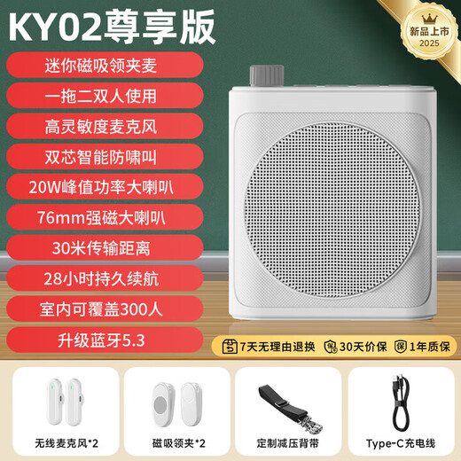 Xiaomi Buyi Lavalier Little Bee Amplifier Teacher's Dedicated Wireless Magnetic Lavalier Microphone One-to-Two Bluetooth Anti-Howling Instructor Outdoor Audio Portable Speaker Teacher Gift Wireless Little Bee Amplifier - Black