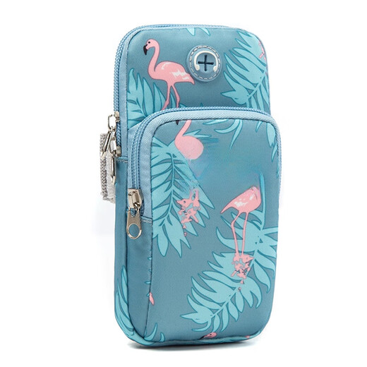 Running mobile phone bag women's sports mobile phone arm sleeve thin mobile phone arm sleeve outdoor fitness equipment wrist bag mobile phone bag B082 moon color large size