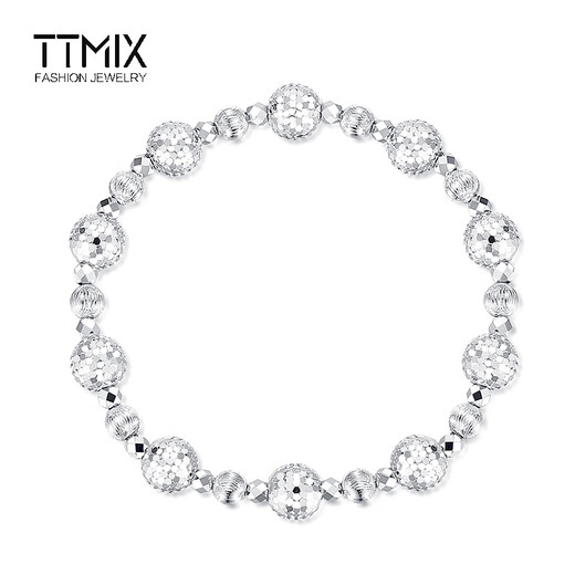 TTMIX honeycomb lantern bead platinum bracelet pt950 platinum bracelet women's platinum bracelet laser bead bracelet gold weight 20.00g inner circumference 16cm thick 7.8mm