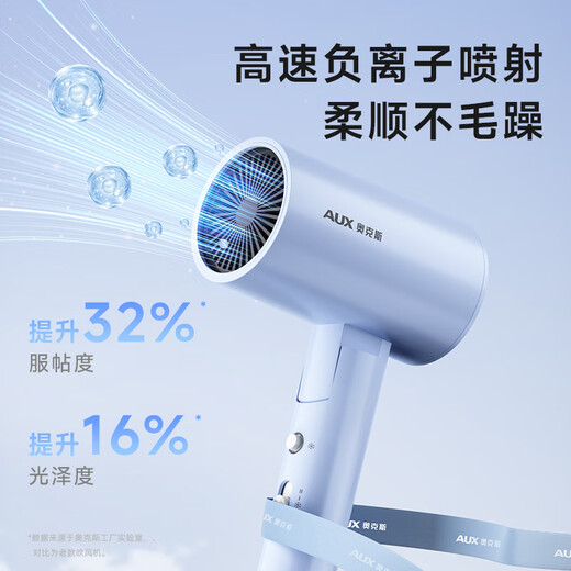 AUX hair dryer for home use, light sound, low noise, negative ion, high power, no hair damage, 2000W high power quick drying dryer, foldable portable hair dryer, national subsidy, travel essentials