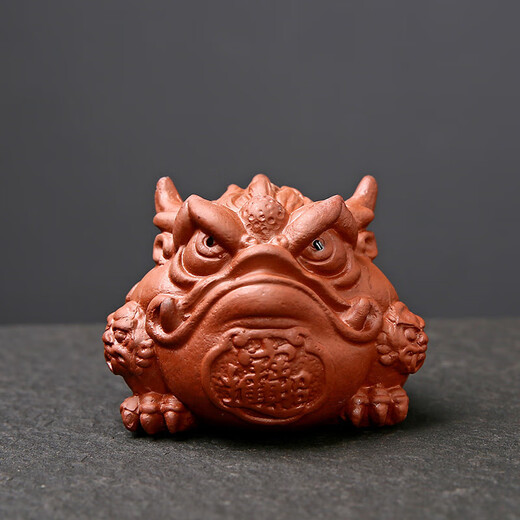 High-quality purple sand lucky golden toad tea pet ornaments ceramic kiln transformed tea pet ornaments tea set accessories office living room ornaments lucky golden toad - purple sand