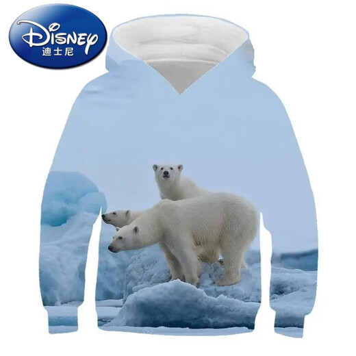 迪士尼（Disney）童装卫衣秋季套头衫蓝色通用欧美现货连帽数码动物印花冬季卫衣 Y14066 100 cm
