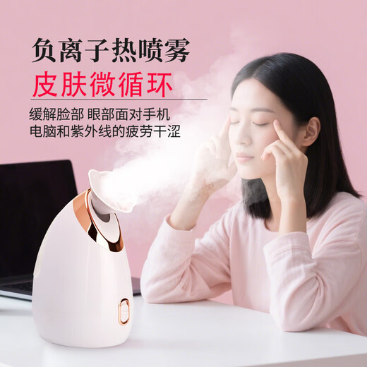Hot spray facial steamer to hydrate and moisturize, household facial steamer, beauty instrument, delicate spray machine, facial humidifier, nano spray to hydrate, girlfriend and elders Christmas gift 904 red