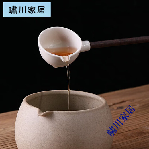 Wanqiantang (Edenus) ceramic tea spoon long handle tea spoon steaming tea spoon tea spoon wooden handle spoon tea spoon wood burning tea spoon