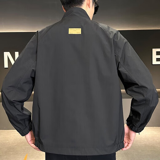 Pierre Cardin Jacket Men's Spring and Autumn Stand Collar Loose Versatile Breathable Fashion Simple Outdoor Casual Jacket Green 2XL