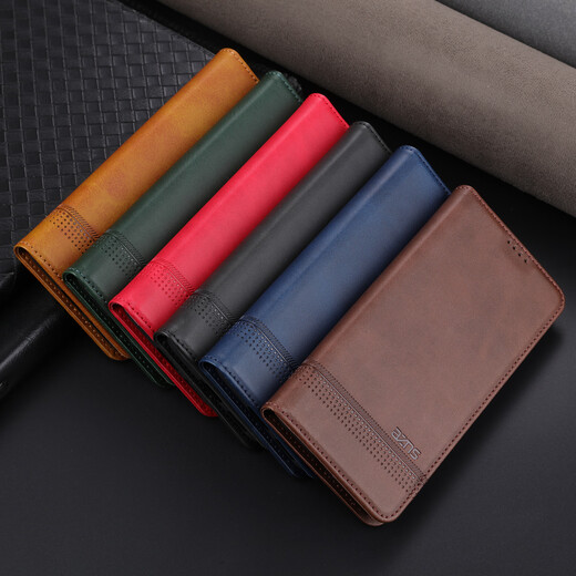 Jioxiang Magnetic Flip Cowgrain Leather Case Suitable for Huawei Mate50 Mobile Phone Case Business All-inclusive Anti-fall Brown Huawei Mate50