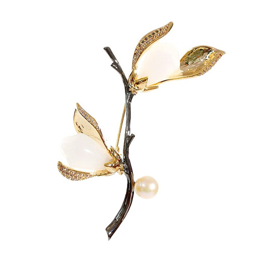Yin Muchi magnolia brooch, high-end female corsage brooch, design niche, luxury temperament, coat suit, birthday gift, magnolia brooch