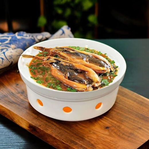 Vinoa hotel supplies tableware ceramic auspicious open stove heating stove hot dish plate farmhouse special soup plate set 8-inch auspicious stove without cover 2-piece set