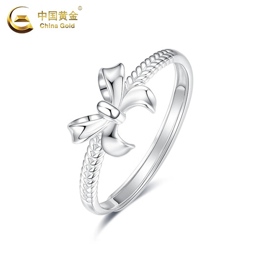 Chinese gold PT950 platinum bow ring women's new ring light luxury Valentine's Day birthday gift for girlfriend and wife platinum bow ring about 2.5g