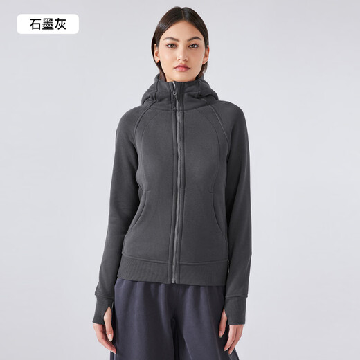LULULMCCTN Autumn and Winter New Thick Warm Hooded Sports Jacket Women's Casual Outerwear Pilates Training Fitness Yoga Wear Chestnut L