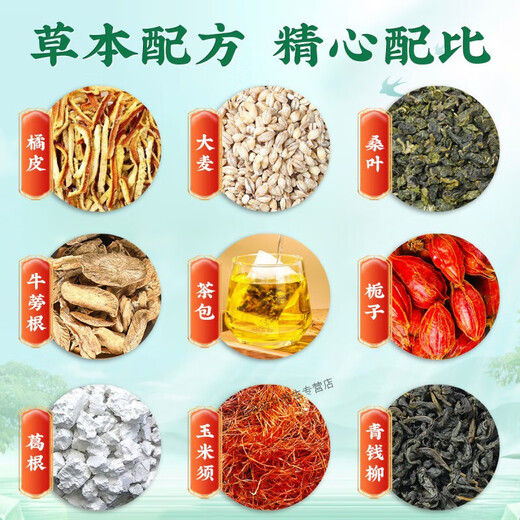 北京同仁堂精品甄选青钱柳玉米须桑叶茶高三血糖脂压茶牛蒡根葛根养生茶 5盒装【买3送2】