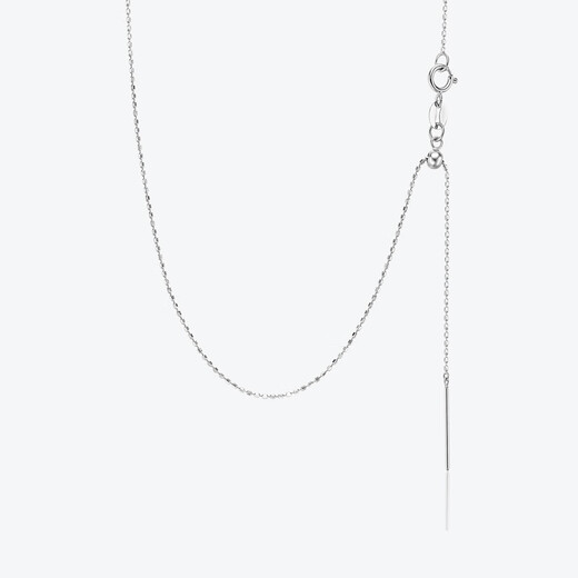 Meluxe 18K gold necklace plain chain sparkling beads chain pin chain for women birthday gift for girlfriend, white 18K gold, about 1.4g 0.1g-44cm