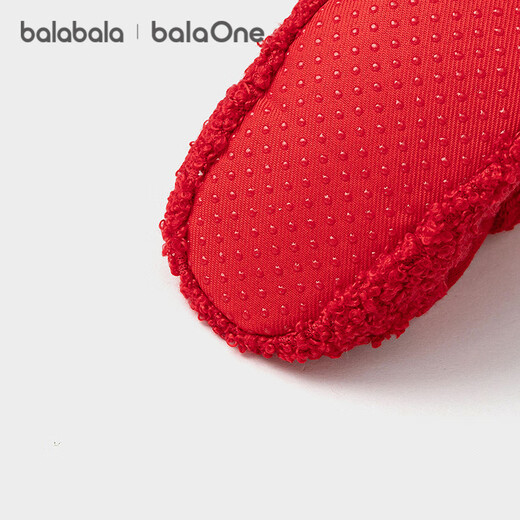 Balabala Children's Socks Men's and Girls' 2026 Spring New Infant and Toddler Floor Socks Warm Toddler Anti-Slip Shoes and Socks Red