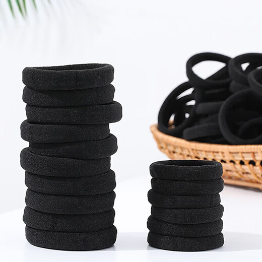 Rubber band ponytail head rope holster hair rope high elasticity and durable rubber ring black hair tie FQ31-seamless black 20 pcs
