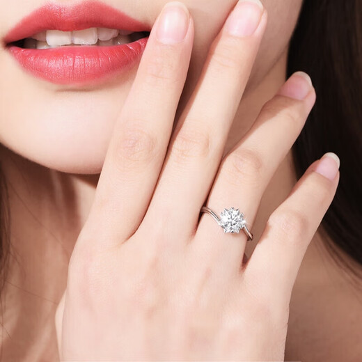DR one carat diamond ring PT950 platinum moissanite diamond ring women's ring light luxury engagement ring Valentine's Day 1 carat moissanite platinum ring/D grade please contact customer service and note the size