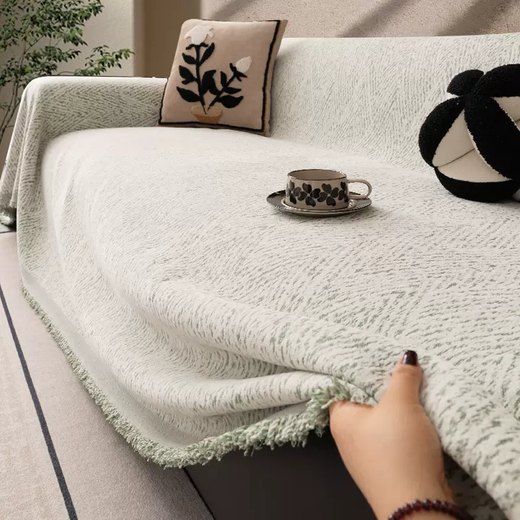 Yusenyi high-end cotton leprosy all-season sofa cover cloth anti-cat scratch sofa towel sofa cover sofa blanket Yaksi Green strictly controls quality and uses high-quality chenille baby touch 180x130cm recommended single seat without armrests
