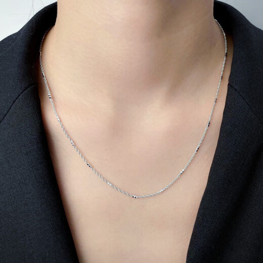CHINA GOLD platinum hemp rope necklace, simple and versatile, birthday gift for boyfriend 2025, about 5.13g