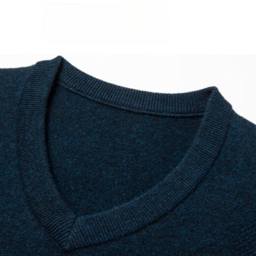 XJSGS international brand men's high-end wool sweater 100% pure wool autumn and winter new V-neck sweater men's bottoming shirt high-end black gray spot XL