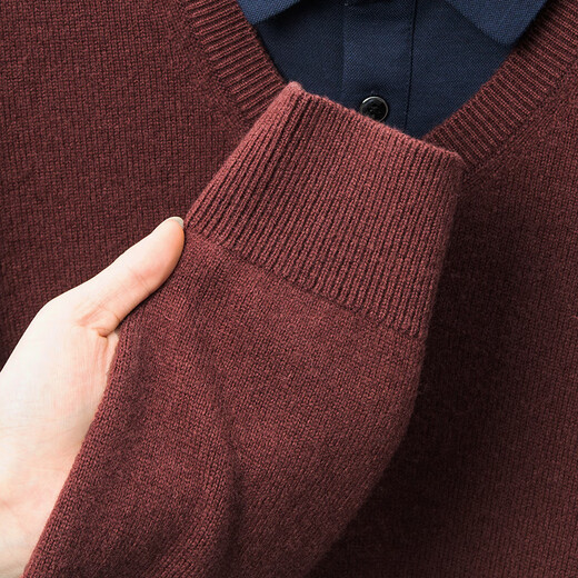 Hengyuanxiang Shirt Collar Sweater Men's Pure Wool 2025 Autumn and Winter New Men's Fake Two-Piece Wool Sweater Tops Business Casual Deep Sea Blue